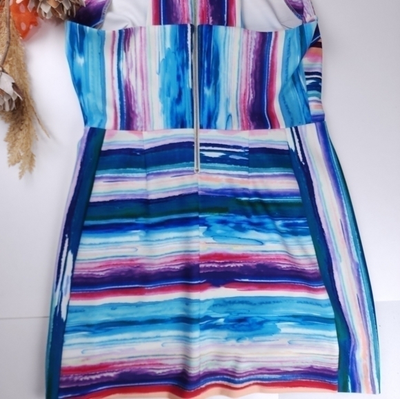 Amanda Uprichard Multicolored Sleeveless Striped Dress Sz L - Picture 7 of 12
